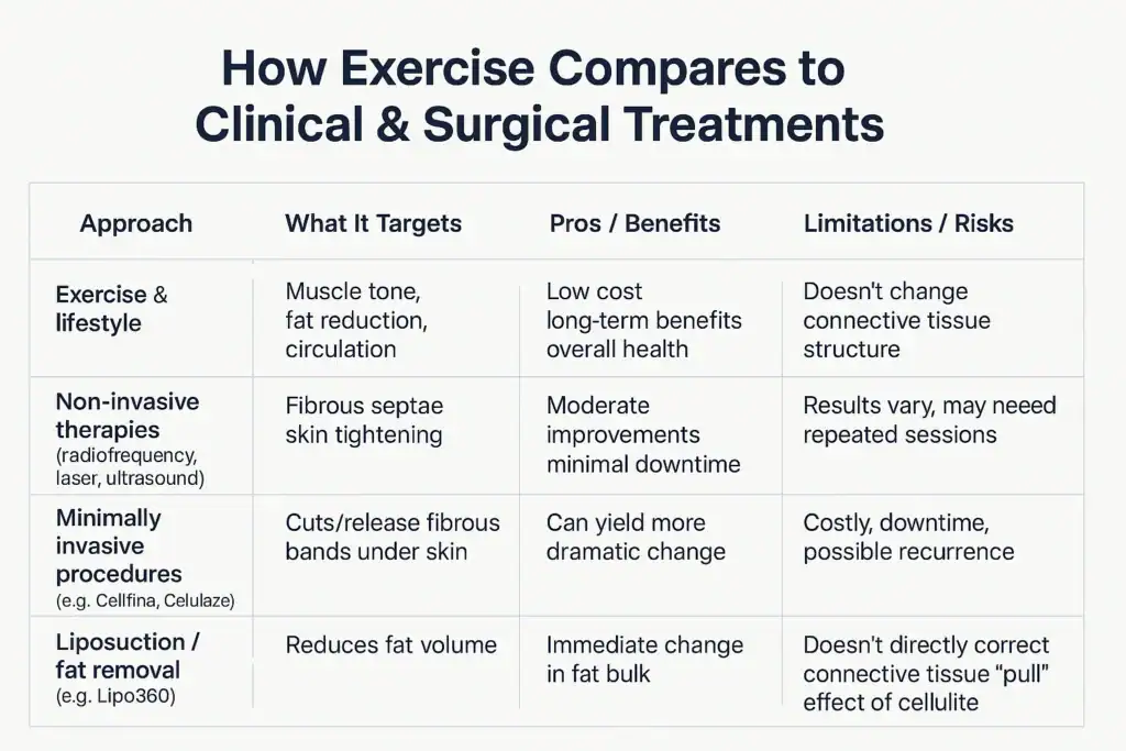 Sculpting Your Bum: Can Toning Exercises Really Reduce Cellulite? 2 How exercise compares to treatments from Lipo 360 Yorkshire